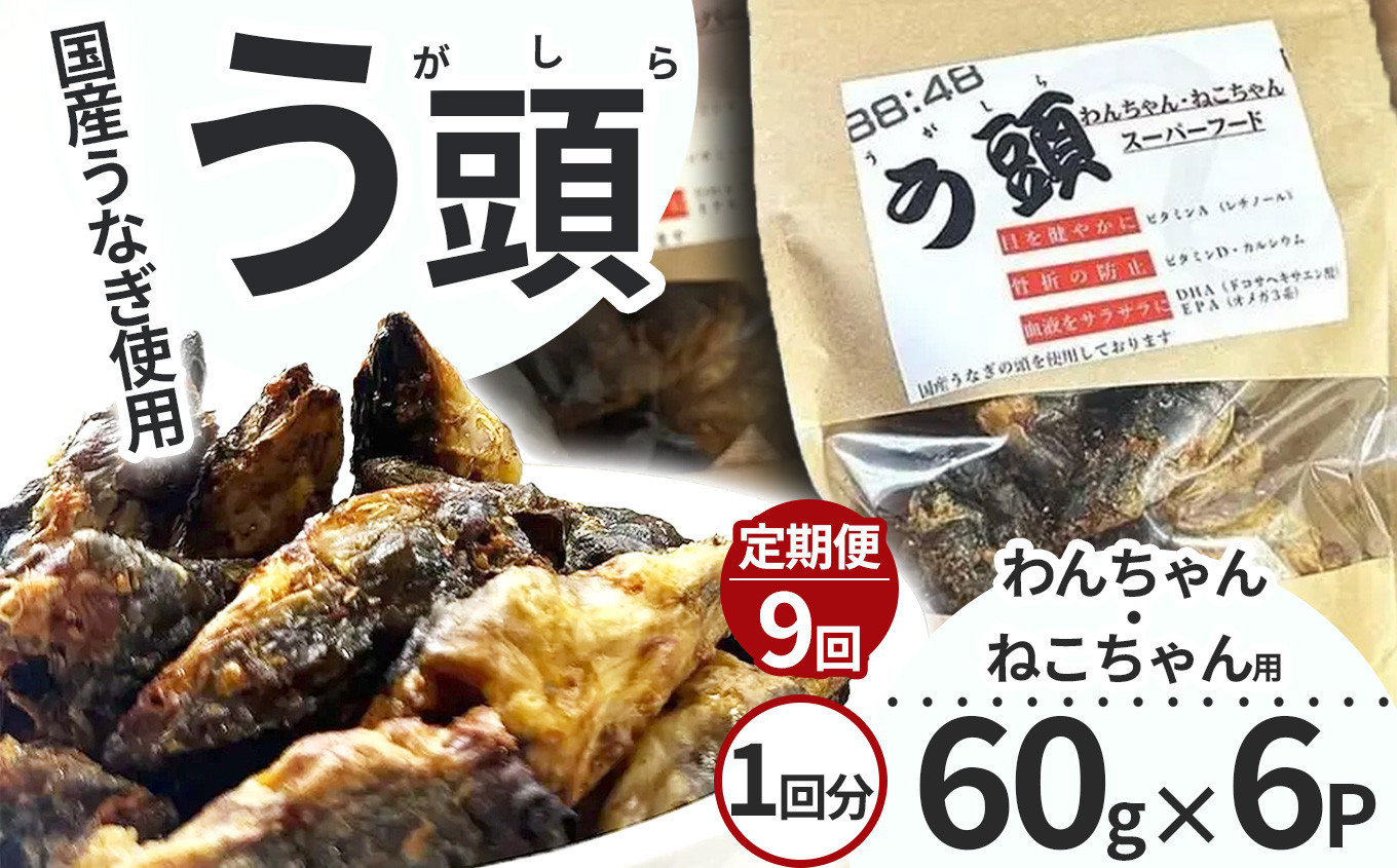 
                  【9回定期便】う頭 60ｇ×6p 林屋 | う頭  ビタミン カルシウム 鰻 犬 猫 ペットフード スーパーフード ふるさと 納税 栃木県 那珂川町 
                