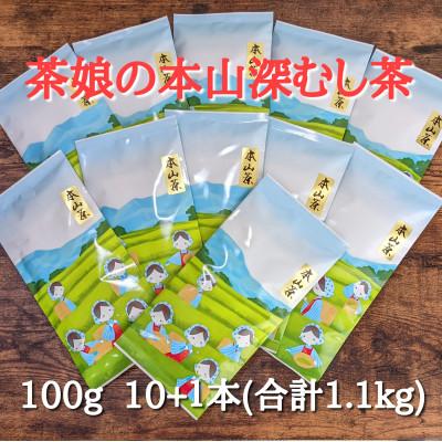 ふるさと納税 静岡市 【茶娘の深むし茶】静岡市産深むし茶100g『10+1本』合計1.1kg