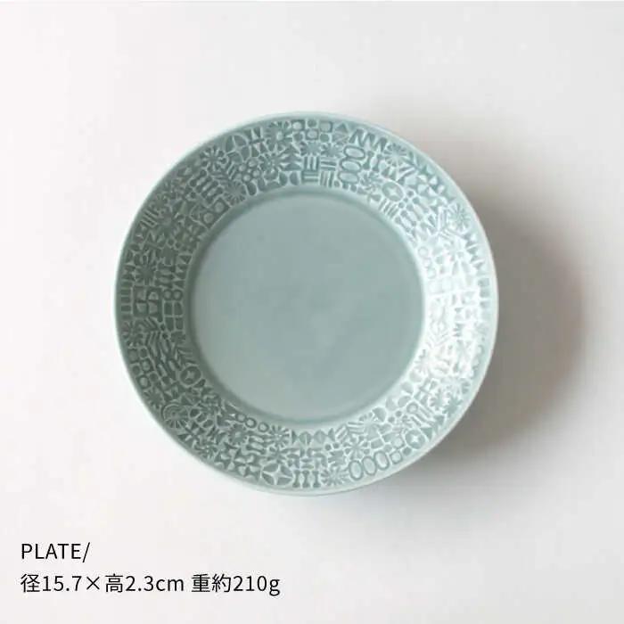 【波佐見焼】PATTERNEDシリーズ squall gray 4点セット 食器 皿 【BIRDS’ WORDS】 [CF016] 波佐見焼