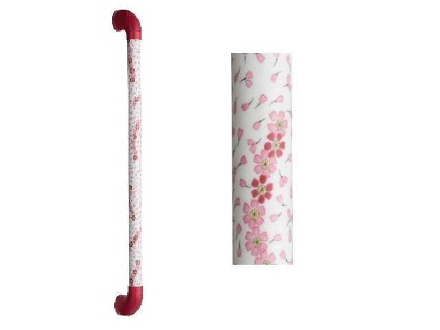 
有田焼陶磁器製手すり インテリアバー・セラハンド 紅桜／白釉錦紅桜花散文様
