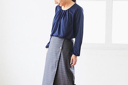 赤ちゃんに優しい秋から春まできれいめ授乳服セット ネイビー/L トップス 下着 ブラジャー 【マタニティ】【ho0921】