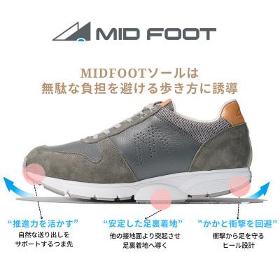 ふるさと納税 大和郡山市 ミッドフット 25.5cm GRAY(グレー) レザースニーカー 紳士靴 牛革 MF001JM |  | 02