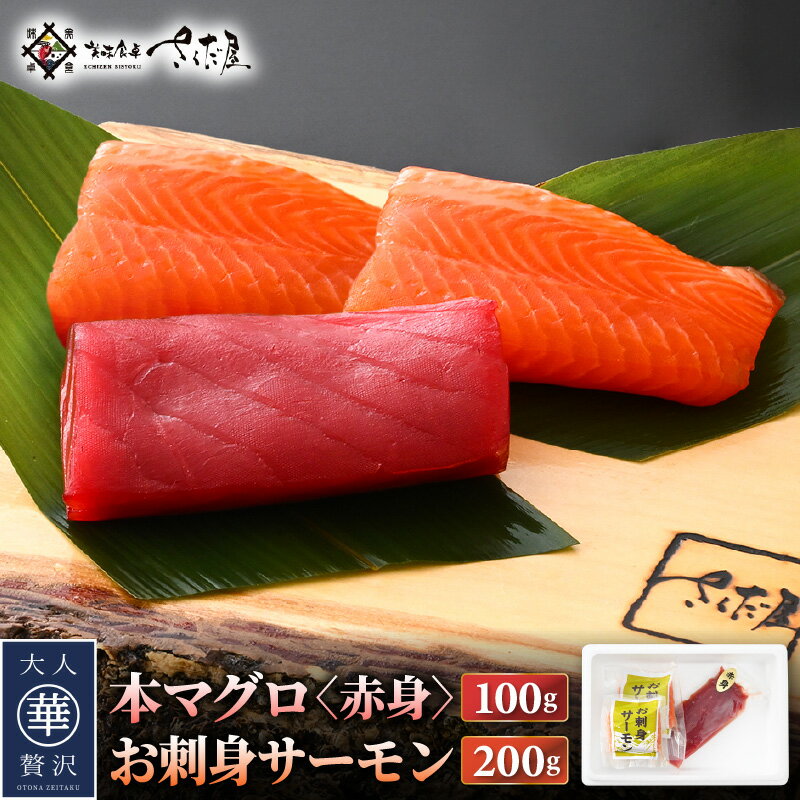 【ふるさと納税】 お刺身 セット サーモン 100g × 2P ＆ 本まぐろ 赤身 100g × 1P 【福井県 冷凍 小分け 刺身 鮭 サケ さけ マグロ 鮪】