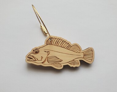 【カサゴ・ニッケル】11種から選べる ヒノキ薫る 魚のウッドキーホルダー