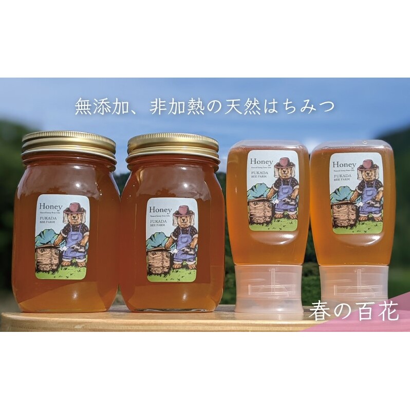 【先行予約 2025年6月20日より発送】合計1800g 天然蜂蜜 国産蜂蜜 非加熱 生はちみつ 岐阜県 美濃市産 春 (蜂蜜600g入りガラス瓶2本,蜂蜜300g入りピタッとボトル2本のセット)A1