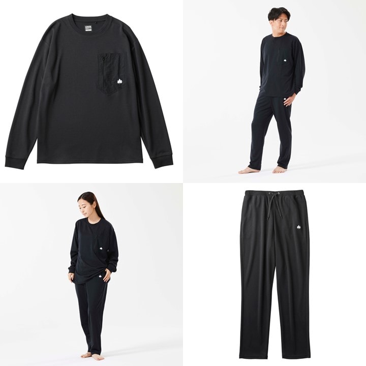 LBL リカバリーウエア 冬用上下 XLセット リカバリーパンツ+リカバリープルオーバー ブラック【1683582】