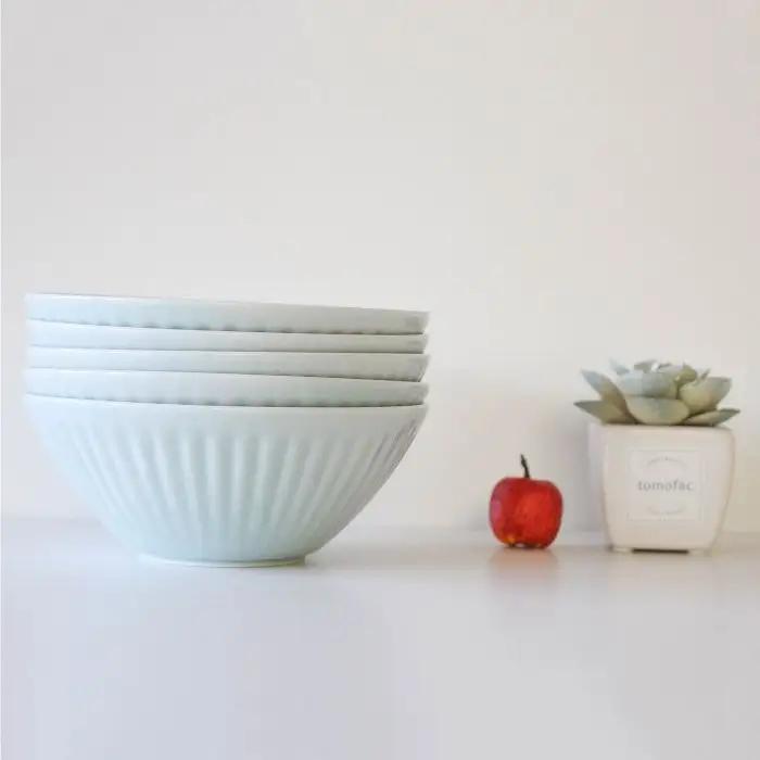 【波佐見焼】麻の葉シリーズ ボウル ブルー M 5個セット 食器 皿 【陶芸ゆたか】 [VA46]  波佐見焼