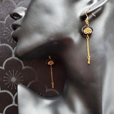 ふるさと納税 野々市市 【金沢水引】genol　ピアス　ブラック |  | 01