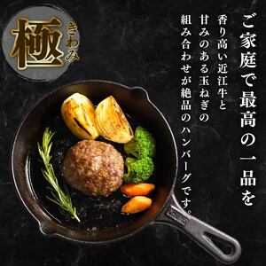 近江牛 100％ ハンバーグ 極 150g × 5個 ( 黒毛和牛 ブランド 肉 三大和牛 贈り物 ギフト 滋賀県 竜王町 古株牧場 神戸牛 松阪牛 に並ぶ 日本三大和牛 ふるさと納税 ハンバーグハン