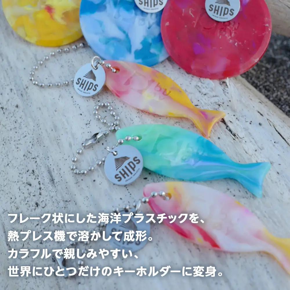 白老産海洋プラスチックゴミのアップサイクル キーホルダー3個(さかな型) SR006