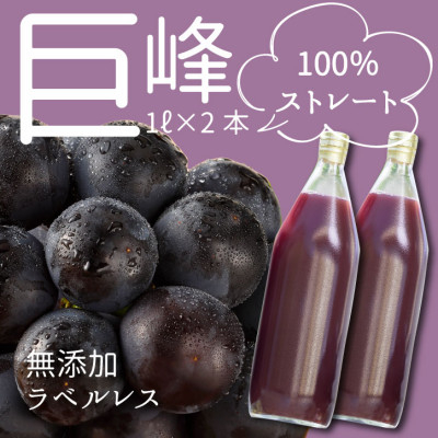 
            ＜巨峰ジュース＞葡萄の産地から巨峰100%ストレートぶどうジュース1L×2本【1463271】
          