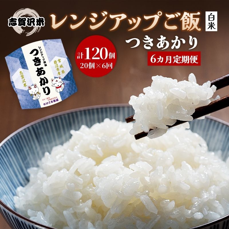【ふるさと納税】【令和7年産】6ヵ月定期便つきあかり志賀沢米レンジアップごはん12個セット お米 米 精米 パックごはん 岩沼市 志賀産