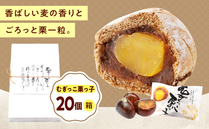 お菓子 むぎっこ栗っ子（20入箱） おやつ 菓子 お茶 スイーツ 広島県福山市/有限会社勉強堂 [BAFL034]