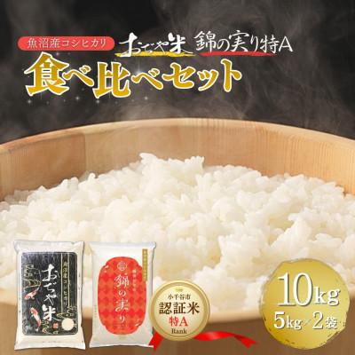 ふるさと納税 小千谷市 令和7年産 魚沼産コシヒカリ 精米 食べ比べ10kg 小千谷市認証「錦の実り」特Aランク おぢや米