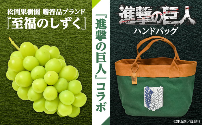 【先行予約・25年8月以降発送】進撃のシャインマスカット 1房 約700g ハンドバッグ付（調査兵団）日田市 / 松岡果樹園 [AREJ003]