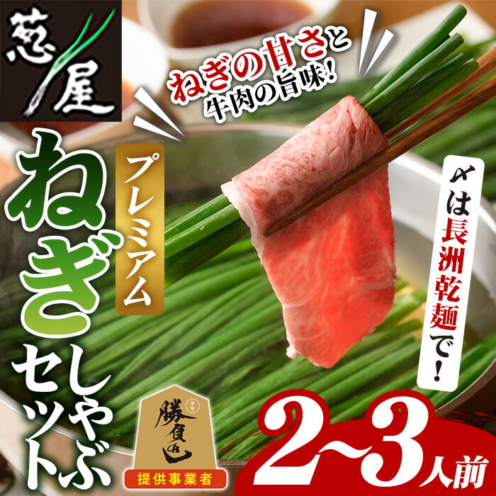 【ふるさと納税】鉄板バル葱屋の ねぎしゃぶセット プレミアム (2〜3人前) ねぎしゃぶ しゃぶしゃぶ 牛肉 お肉 鍋セット 乾麺 出汁 だし ポン酢 勝負めし 【110700701】【葱屋おおくぼ】