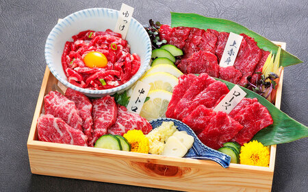 熊本旅行気分！  馬刺しと熊本県産あか牛ステーキ堪能 セット 計1.4kg 馬刺し 刺し身 赤身 馬 馬肉 あか牛 赤牛 ステーキ あか牛ステーキ 牛 牛肉 お肉 肉 刺し身醤油付 醤油