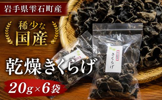 肉厚 乾燥きくらげ 小分け 20g 6袋 【マッシュルームベッドハウス】 きのこ キノコ 茸 きくらげ 木耳 キクラゲ 総量 120g 食品 乾物 乾燥 ドライフード 野菜 やさい 長期保存 常温 常温発送 菌床 栽培 国産 希少 稀少 自宅用 家庭用 仕送り 贈り物 人気 おすすめ