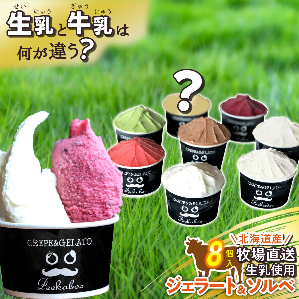 【ふるさと納税】 アイス ジェラート ソルベ 8個 北海道産 生乳 ジェラートセット スイーツ ミルク カップアイス カップ 詰め合わせ 冷凍 北海道 新ひだか町