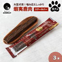 【ふるさと納税】大型犬用 蝦夷鹿肉ステーキバー 3本セット（愛犬用）