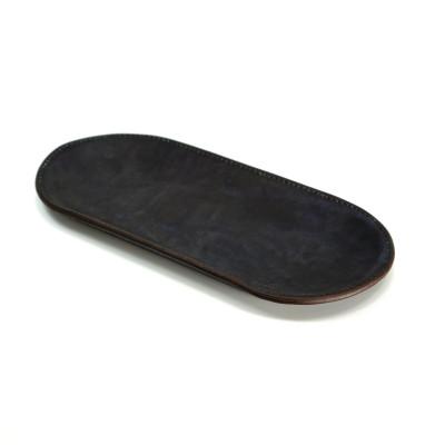 ふるさと納税 福山市 藍染めレザーのトレイ　一貫製造　プラトー/濃藍【福山レザー】