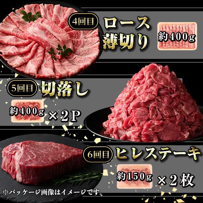 【6回定期便】鹿児島黒牛 堪能セット(全6種・合計2.8kg) 牛肉【新村畜産】D01011