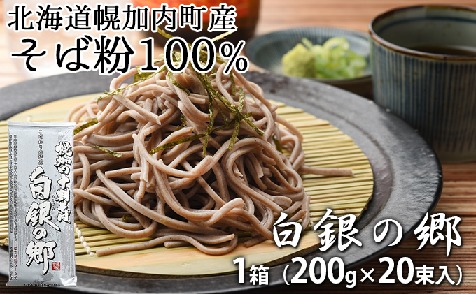 白銀の郷 200g×20束 40人前 十割 そば 北海道 幌加内 蕎麦 乾麺 麺 常温 年越し ソバ 引っ越し 北海道 十割そば グルメ 無塩 備蓄 保存食 無添加 食塩不使用 麺 国産 グルテンフリー お取寄せ ギフト 贈物 まとめ買い 人気 ほろかない