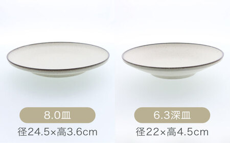 【美濃焼】クレタ 切立リム型 シリーズ各1点 合計6点セット 【カネ定製陶】 プレート ボウル セット[MEI169]