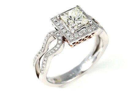 【一点もの】ダイヤモンド（1.009ct）K18PG/WGリング　R66　K05097-H