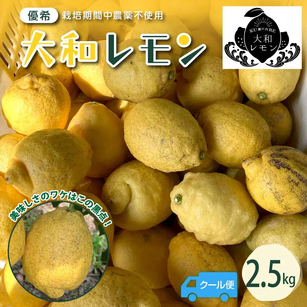 【2026年6月～発送】栽培期間中農薬不使用　大和レモン 2.5kg【クール便】　ku044-025-25