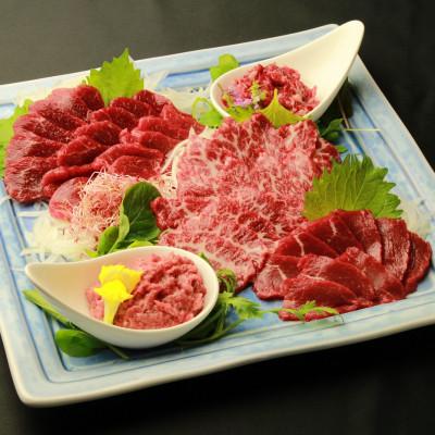 ふるさと納税 南阿蘇村 鮮馬刺しスライス5種バラエティーセット(南阿蘇村)