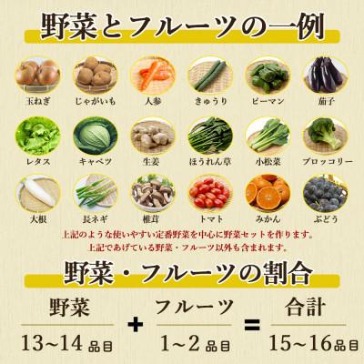ふるさと納税 時津町 【発送月固定定期便】厳選野菜セット 果物付き 15品目 詰め合わせ (時津町)全12回 |  | 02