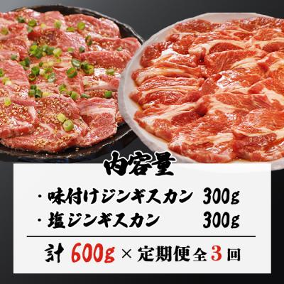 ふるさと納税 中標津町 【定期便:全3回】知床ジンギスカン店「そら」ラム肩ロースジンギスカン2種　計600g【16011】 |  | 03
