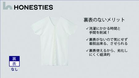 ons0473 [MENS]裏表なし 介護用前開きインナー XL(白) 2枚 メンズ