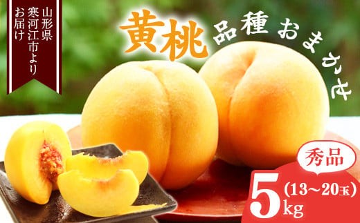 
            《先行予約》令和8年産 山形の黄桃 秀品 5kg（13 - 20玉） 品種おまかせ 2026年産 山形県産【2026年8月中旬頃から9月下旬頃発送予定】※ 配送不可 沖縄・離島　023-B-MM019
          