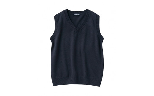 6-151 【ファミリア】Ｖネックベスト　綿50％　アクリル50％　※ネイビー　１６０ｃｍ　ALPEB024-NV-160