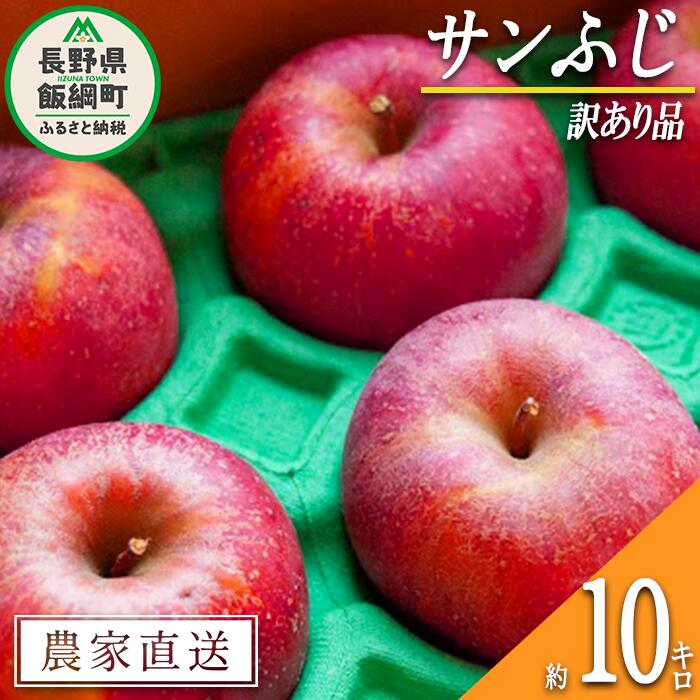 【ふるさと納税】 りんご サンふじ 訳あり 10kg ファームたんぽぽ 沖縄県への配送不可 令和7年度収穫分 長野県 飯綱町 〔 傷 不揃い わけあり リンゴ 林檎 果物 フルーツ 信州 長野 19000円 予約 農家直送 〕発送時期：2025年12月上旬〜2025年12月下旬