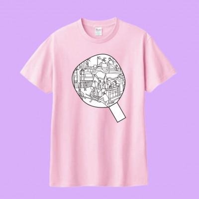 ふるさと納税 忠岡町 あうわぬりえ(だんじりうちわ柄、ピンク、110cm)