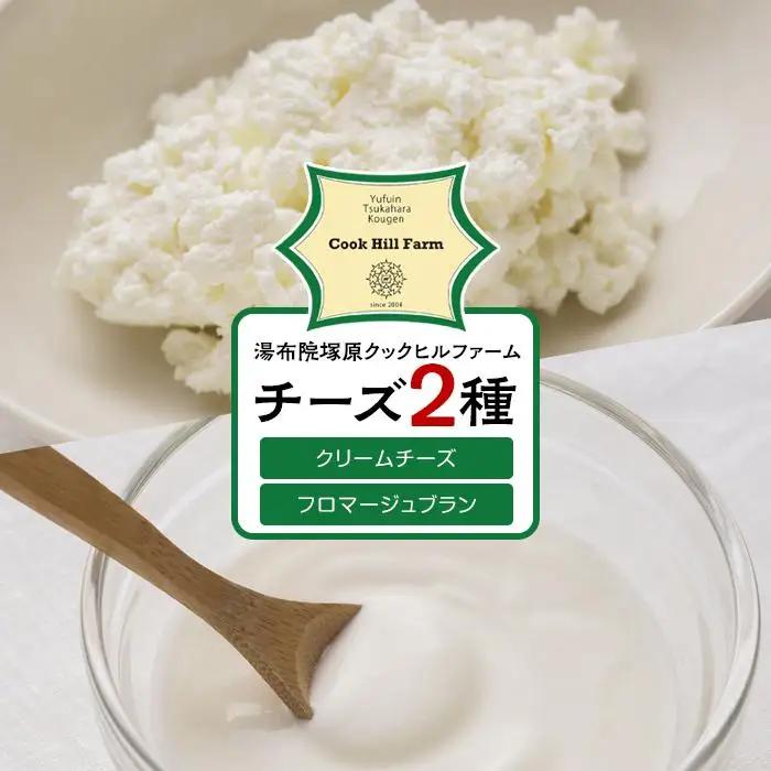 ゆふいん牛乳でつくった 特選 無添加 チーズ 2種類（クリームチーズ・フロマージュブラン）セット＜湯布院クックヒルファームからお届け＞