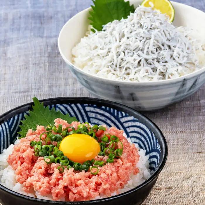 【最速発送】龍馬しらすと鮪たたきの紅白丼 【株式会社 七和】 [ATAX006]　スピード 最短 最速 発送