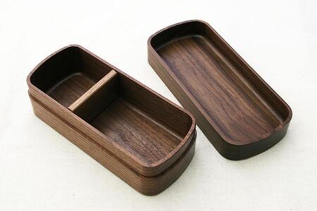 ◇銘木弁当箱 ウォルナット ナノコート 弁当包みセット【オハナ】