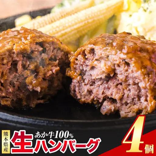 あか牛100%生ハンバーグ 4個  あか牛