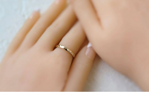 アクセサリー K14GF 槌目リング 3㎜幅 選べるサイズ 指輪 アクセサリー ジュエリー K14 ゴールドフィルド リング レディース メンズ ペア シンプル 一点もの 華奢リング ペアリング ピン