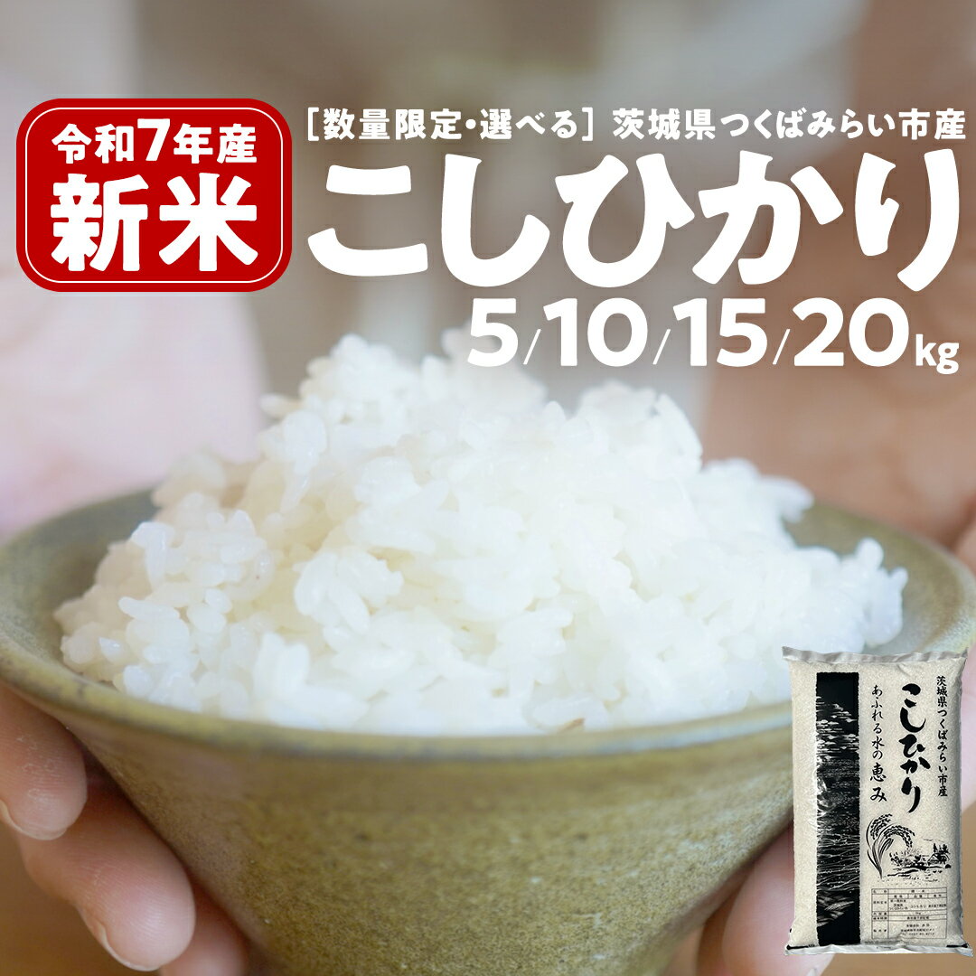【ふるさと納税】＼ 新米先行予約 ／ コシヒカリ 5kg / 10kg / 15kg / 20kg 令和7年産精米 【 数量限定 】 茨城県つくばみらい市産 米 コメ 単一米 13000 26000 39000 52000 茨城県産 国産 発送 早い こしひかり