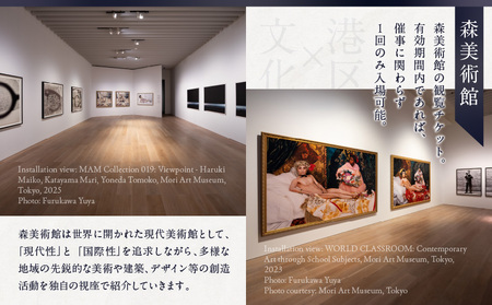 【ヒルズ周遊（六本木・虎ノ門）ペア体験】森美術館・東京シティビュー／ホテル虎ノ門ヒルズ ル・プリスティン食事券