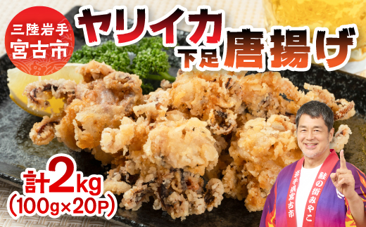 ヤリイカ下足唐揚げ宮古産 100g×20パック(2kg)【配送不可地域：離島】【1668732】