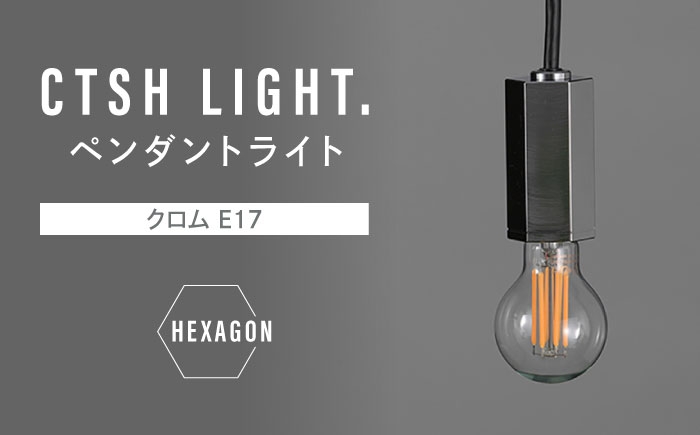 
            CTSH LIGHT. ペンダントライト＜HEXAGON クロム E17＞ 瑞浪市 / ジオニック 照明器具 ソケット 鉄 シルバー [AZBQ087]
          