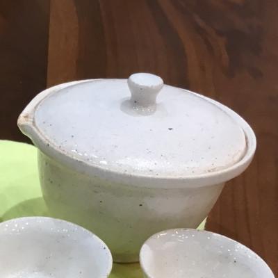 ふるさと納税 木津川市 【鹿背山焼　無双窯】 玉露茶器セット(白化粧) |  | 02