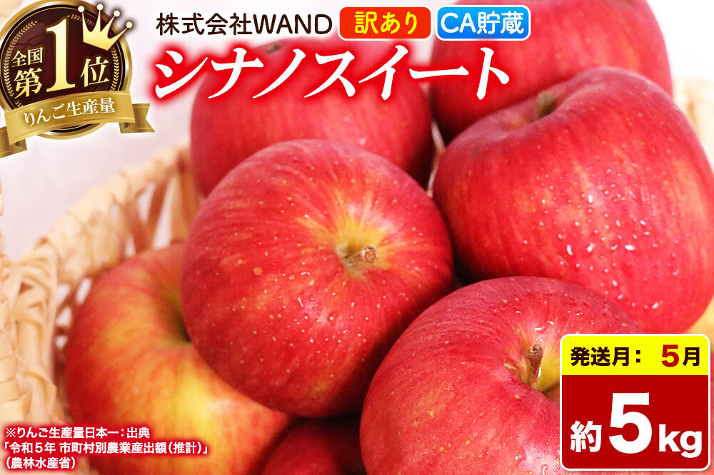 【26年5月クール便発送】 りんご シナノスイート 5kg 箱 家庭用 訳あり 【CA貯蔵】 青森県産 [りんご シナノスイート 家庭用 林檎 アップル 赤 果実 果物 フルーツ 美味 おいしい 青森県 弘前市 WAND]