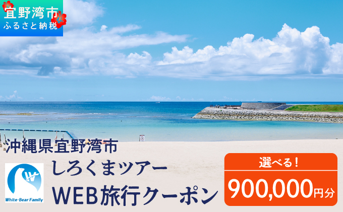 沖縄県 宜野湾市 しろくまツアーで利用可能なWEB旅行クーポン  900,000円分 | ふるさと納税 ふるさと | 送料無料 | 沖縄 旅行 トラベル 観光 リゾート ツアー | ホテル 宿 宿泊 | 旅行券 チケット 宿泊券 紙券 地域限定旅行クーポン